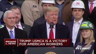 President Donald Trump signs USMCA trade deal into law