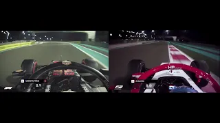 F1 2020 VS F2 2021 Abu Dhabi Pole Lap Comparison