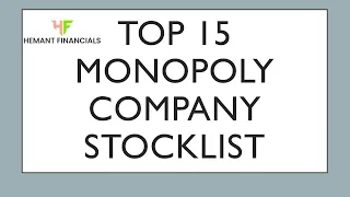 MONOPOLY STOCKS | TOP 15 MONOPOLY BUSINESS STOCKS | MONOPOLY STOCKS IN INDIA | EP- 1 PART 1
