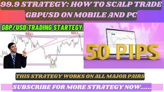 99.9 STRATEGY: HOW TO SCALP TRADE GBPUSD ON MOBILE AND PC