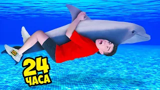 24 Hours in the HUGE DOLPHINARIUM Challenge!