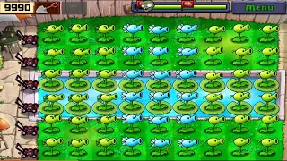 PEASHOOTERS party SURVIVAL Pool 5 Flags COMPLETED With Melons & plants vs Zombies | plant vs zombie