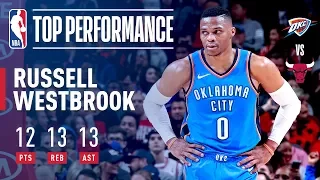 Russell Westbrook Puts Up Triple Double Against Chicago Bulls (12pts, 13 rebs, 13 ast)