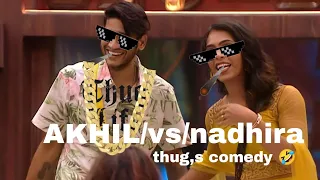 😂bigg Boss season 5 thug life 🗿 comedy  🤣nadira  vs  akhil #biggboss #malayalam#thugs #support #