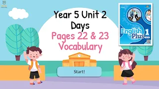 【Year 5 Plus 1】Unit 2 Days | Lesson 1 Vocabulary | Textbook Pages 22 & 23