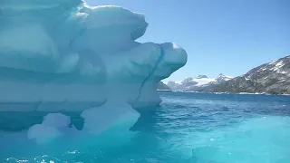 Playing with icebergs in Greenland