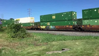 Eastbound NS 3604 Leads NS 24Z Short Autorack Intermodal Annville PA