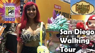 4K San Diego Comic Con Walking Tour | San Diego GasLamp Quarter Downtown | SDCC 2023 | Exhibit Hall