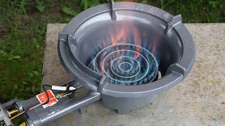 Gas burner 30 kW, 2 circuits. First test. Short version.