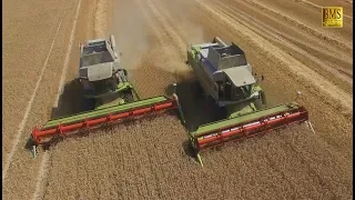 Getreideernte beendet! -Parallelfahrt- Gardelegen - two combine harvester - cereal harvest finished