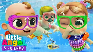 Swimming Song | Nina and Nico | Little Angel And Friends Fun Educational Songs