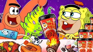 KOREAN Convenience Store Food Mukbang🌶  Pororo TTeokbokki Mukbang! | SPONGEBOB ANIMATION | SLIME C