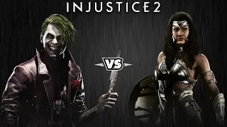 Injustice 2 - Джокер против Чудо-Женщины - Intros & Clashes (rus)