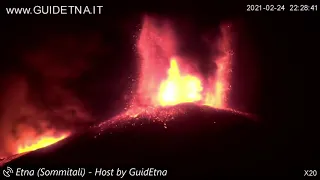 Volcano Etna Time Lapse (24/02/2021 22:23-22:45)