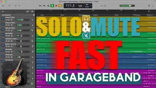 Quickly solo or mute multiple tracks in GarageBand