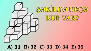 Məntiq, İQ testi. Şəkildə neçə kub var? Asan İzah