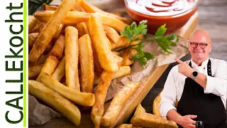 Backofen Pommes frites knusprig selber machen. Lecker ohne Friteuse