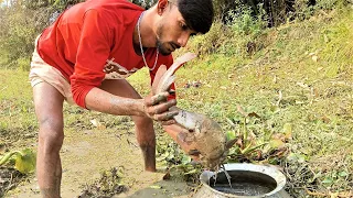 Best Hand Fishing Amazing Boy Catching Big Catfish In Village River Site Fishing By Hand