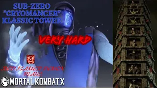 MKX - Sub-Zero (Cryomancer) Klassic Tower Gameplay Very Hard (NO MATCHES LOST)