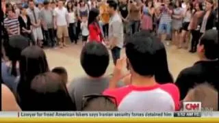 Trang and Nam Proposal Flash Mob at UCLA 9-24-11 CNN blognews