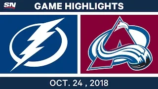 NHL Highlights | Lightning vs. Avalanche - Oct. 24, 2018