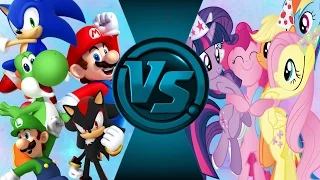 Team Mario & Sonic vs My Little Pony! Salt Assault