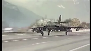 Swiss Hawker Hunter F-58s deployment exercise on highway