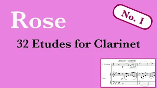 [updated] Rose - 32 Etudes for Clarinet and Piano #1 (Piano Karaoke)