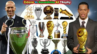 Zinedine Zidane Vs Ronaldinho All Trophies Compared. | Ronaldinho Vs Zinedine Zidane All Awards🏆