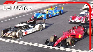 Ferrari F1 2022 vs WEC LMP1 and LMP2 - Le Mans 24h Circuit