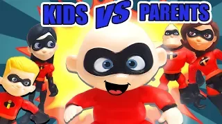 Incredibles 2 Kids Vs Parents Challenge ! Featuring LOL Dolls, Dash, Violet, and baby Jack Jack!