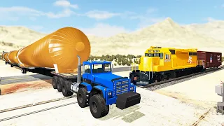 Railway Сrossing Train Сrashes #10 - Beamng drive