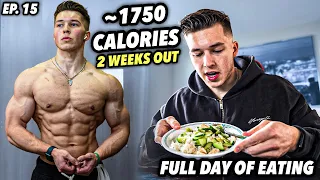 FULL DAY OF EATING 2 WEEKS OUT (1760 calories/5 meals) | prep ep.15