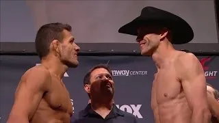 Cowboy Cerrone is all smiles during staredown with Rafael Dos Anjos