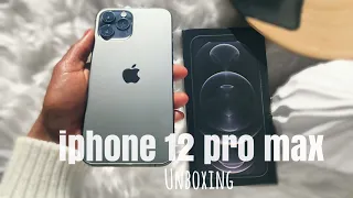 iphone 12 pro max  128gb  unboxing 🍏 + Accessories |  (aesthetic asmr)