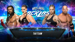 ROMAN REIGNS & RHEA RIPLEY VS RONDA ROUSEY & GOLDBERG