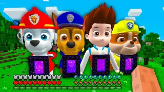 I Found PORTAL INSIDE PAW PATROL MARSHALL and CHASE and RUBBLE and RYDER in Minecraft !
