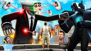 FRANKLIN Upgraded Into Ultimate TV Man To Fight Skibidi Toilet Shinchan In GTA 5 #4