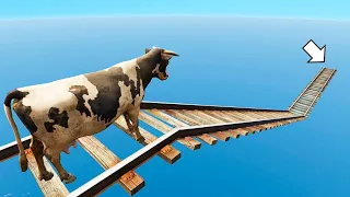 Cow Railroad Crossing Parkour - IMPOSSIBLE PARKOUR CHALLENGE GTA 5