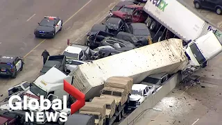 At least 5 dead after massive 70+ vehicle pileup on icy Texas highway