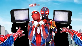 SPIDER-MAN Fighting vs New BAD GUY Tv Man !!! ( Kind Story )