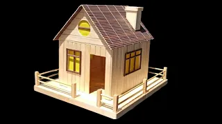 como construir una casa con palitos de helado - How to make popsicle stick house easy