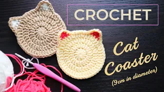 Learn how to Crochet Cat Coaster  - Beginner Friendly