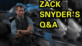 Zack Snyders Unofficial Q&A through Vero