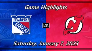 NHL Highlights | New York Rangers vs New Jersey Devils | 1-7-23