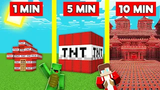 TNT HOUSE BUILD BATTLE CHALLENGE In Minecraft - NOOB VS PRO - Maizen Mizen Mazien Parody