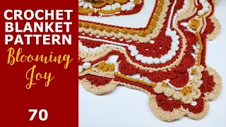 Blooming Joy Crochet Blanket Pattern Tutorial / Round 70