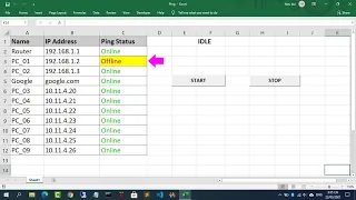 How to create a Ping monitoring tool with Microsoft Excel