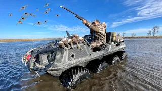 Duck Hunting a SECRET MARSH using a FLOATING ATV! (Catch Clean Cook)