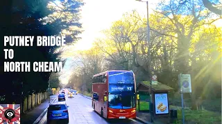 4K|London🚌Route93|Via Wimbledon Common,Wimbledon,Morden,North Cheam